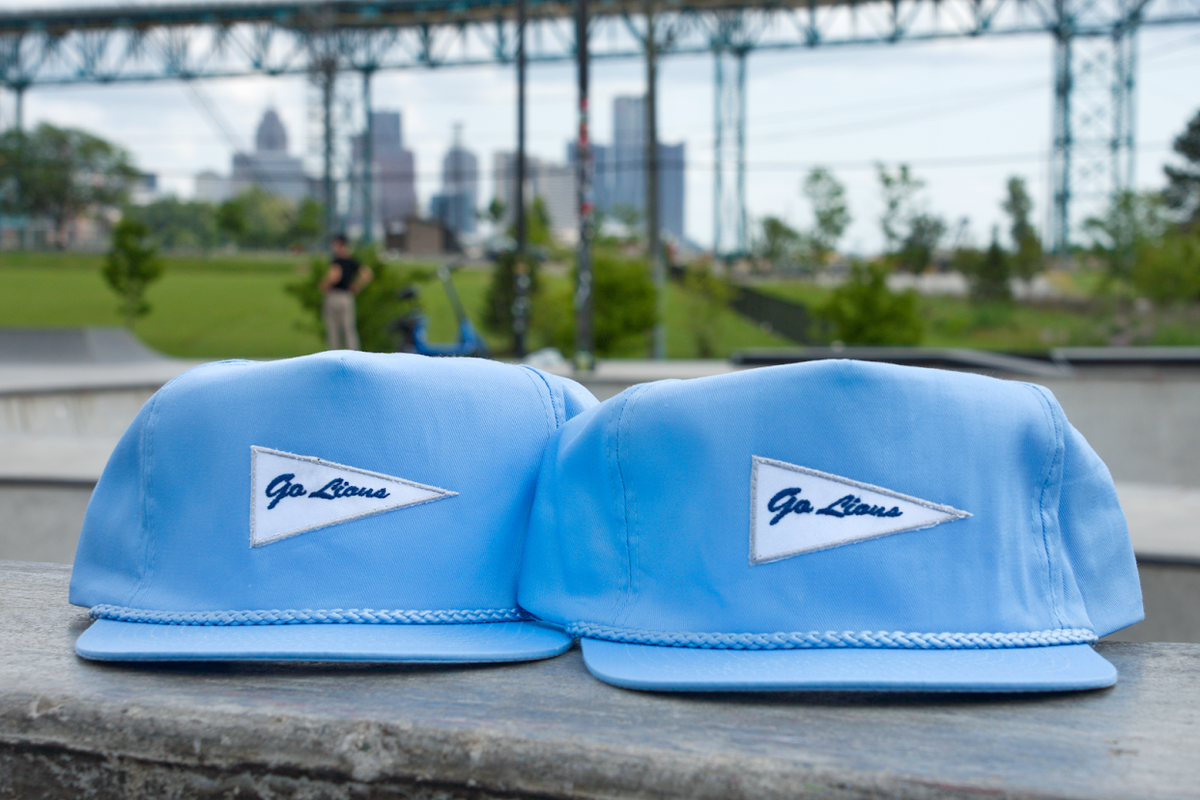 Vintage Detroit Lions Leather Hat // Two Tone Modern Made in 